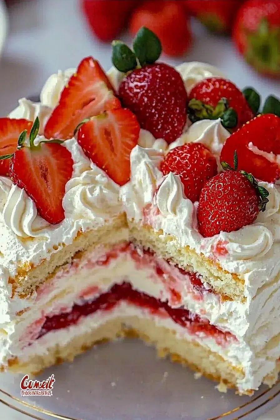 Whipped Cream Strawberry Cake